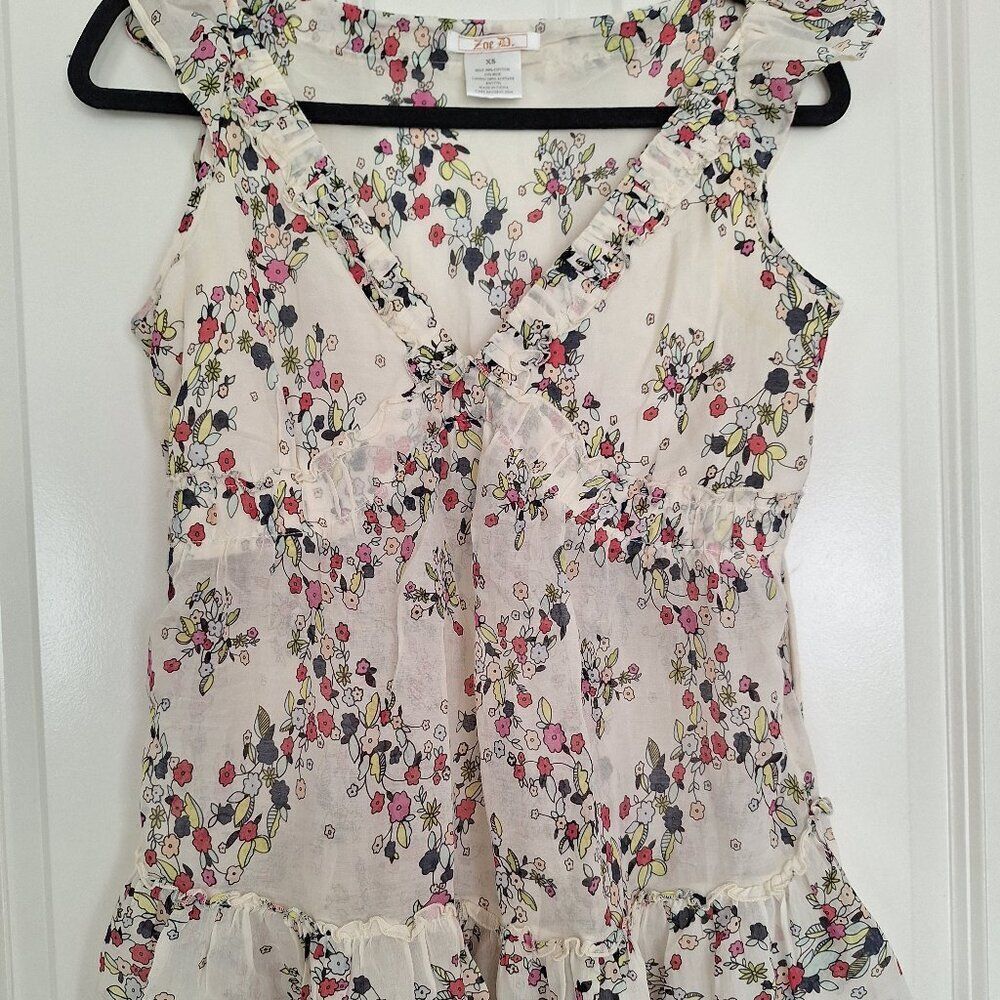 Zoe D Multicolor Top silk‎ cotton size xs